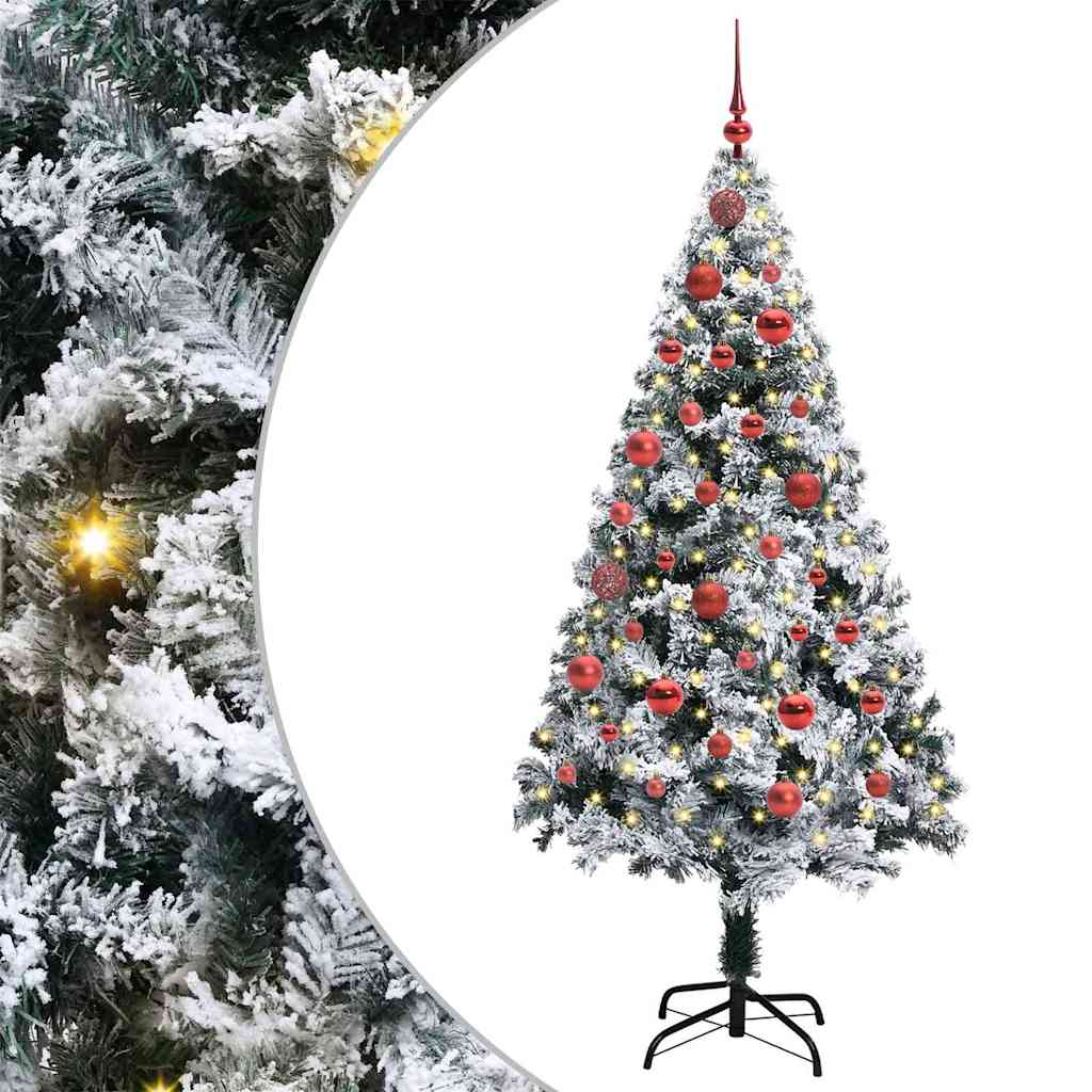 Dirbtinė Kalėdų eglutė Balta 150 cm PVC ir Plienas ir Plastikas