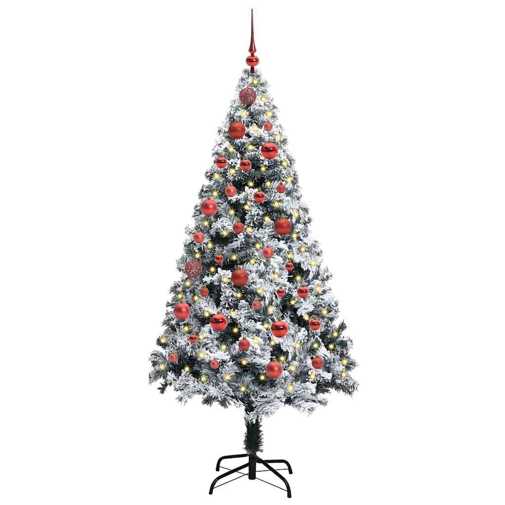 Dirbtinė Kalėdų eglutė Balta 150 cm PVC ir Plienas ir Plastikas
