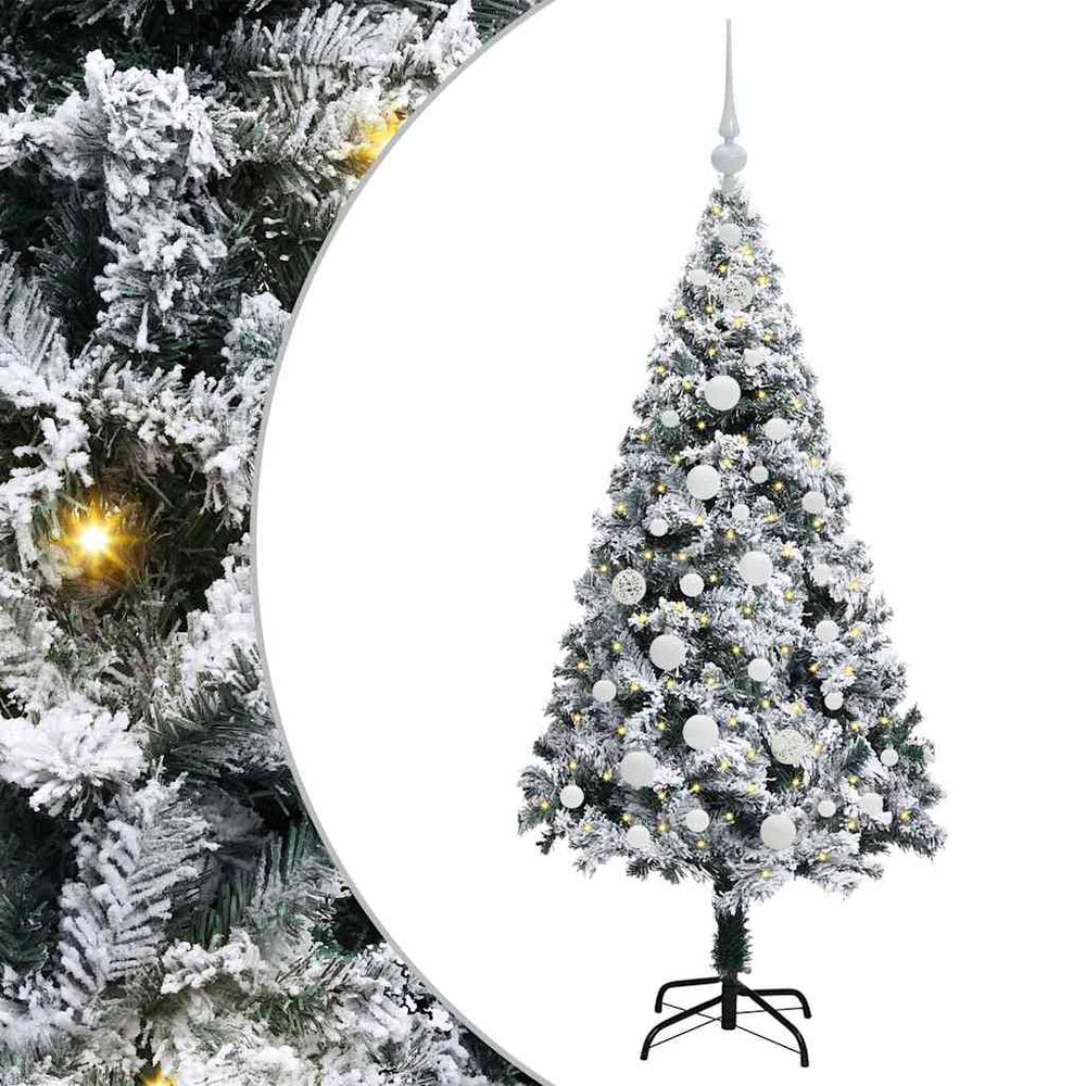 Dirbtinė Kalėdų eglutė Balta 150 cm PVC ir Plienas ir Plastikas