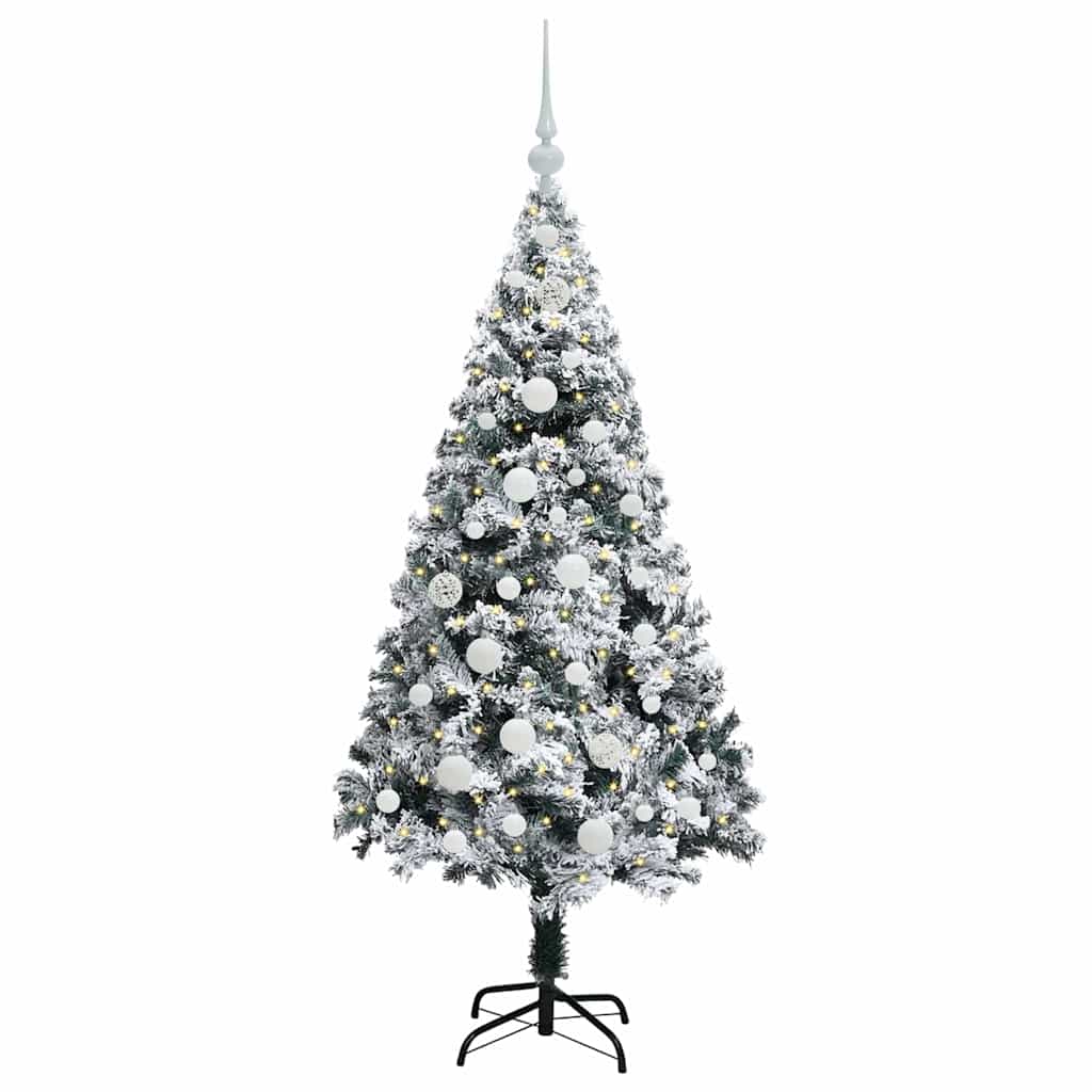 Dirbtinė Kalėdų eglutė Balta 150 cm PVC ir Plienas ir Plastikas