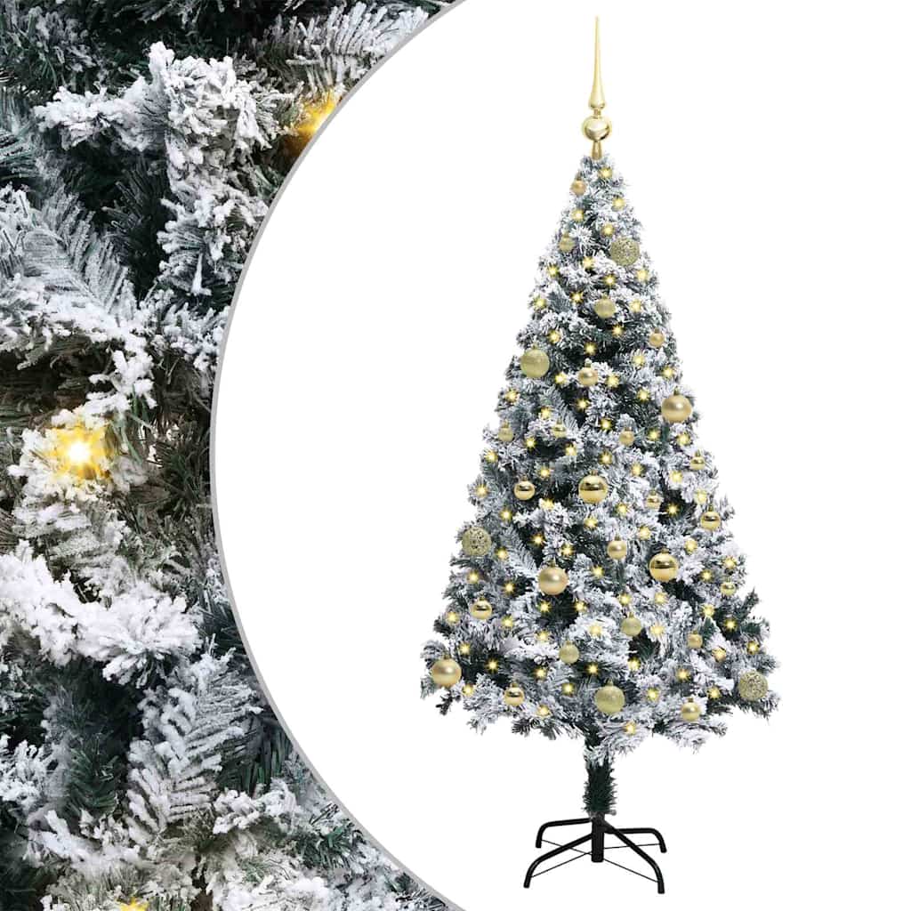 Dirbtinė Kalėdų eglutė Balta 150 cm PVC ir Plienas ir Plastikas