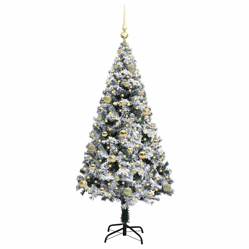 Dirbtinė Kalėdų eglutė Balta 150 cm PVC ir Plienas ir Plastikas