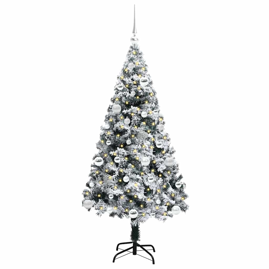 Dirbtinė Kalėdų eglutė Balta 150 cm PVC ir Plienas ir Plastikas