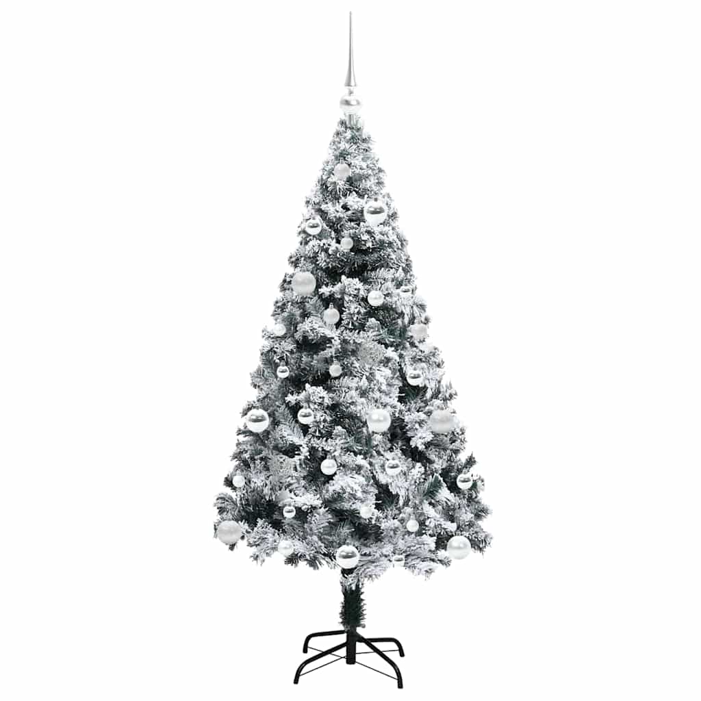 Dirbtinė Kalėdų eglutė Balta 150 cm PVC ir Plienas ir Plastikas