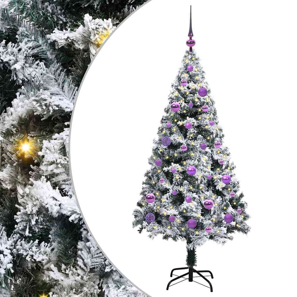 Dirbtinė Kalėdų eglutė Balta 150 cm PVC ir Plienas ir Plastikas