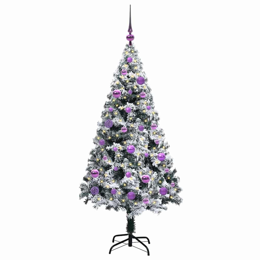 Dirbtinė Kalėdų eglutė Balta 150 cm PVC ir Plienas ir Plastikas