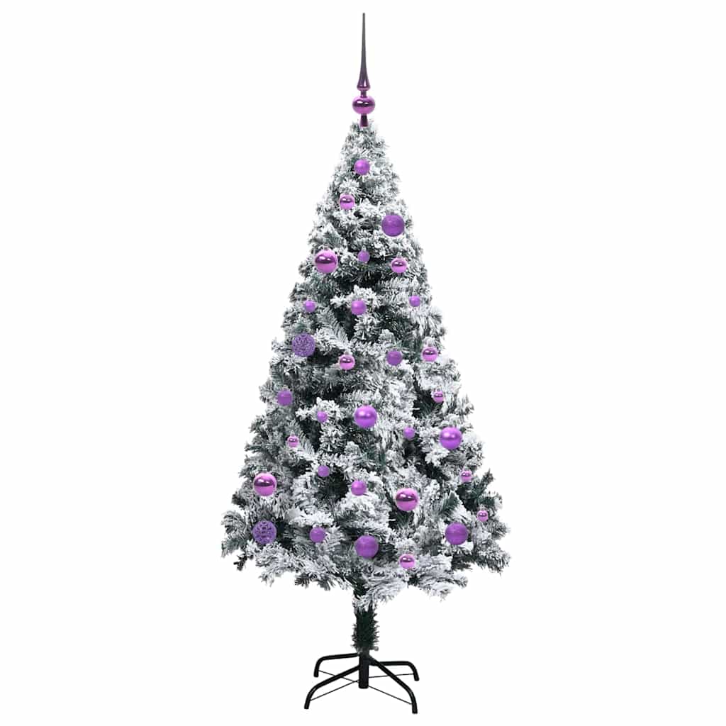Dirbtinė Kalėdų eglutė Balta 150 cm PVC ir Plienas ir Plastikas