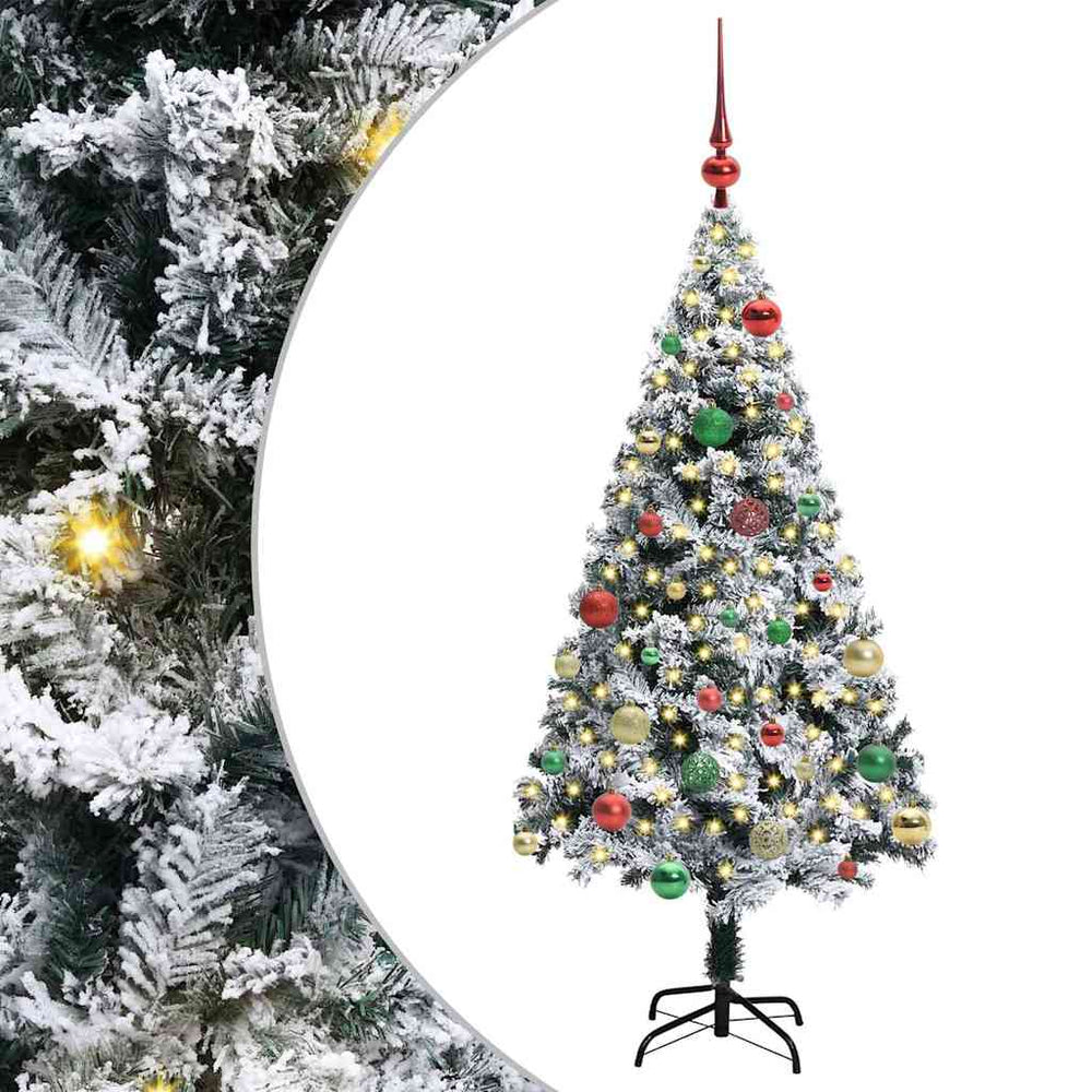 Dirbtinė Kalėdų eglutė Balta 150 cm PVC ir Plienas ir Plastikas