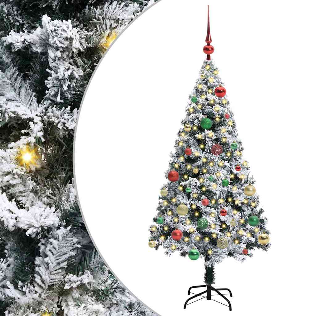 Dirbtinė Kalėdų eglutė Balta 150 cm PVC ir Plienas ir Plastikas