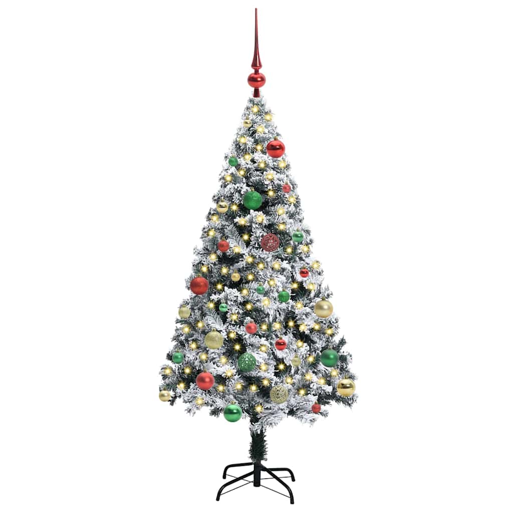 Dirbtinė Kalėdų eglutė Balta 150 cm PVC ir Plienas ir Plastikas
