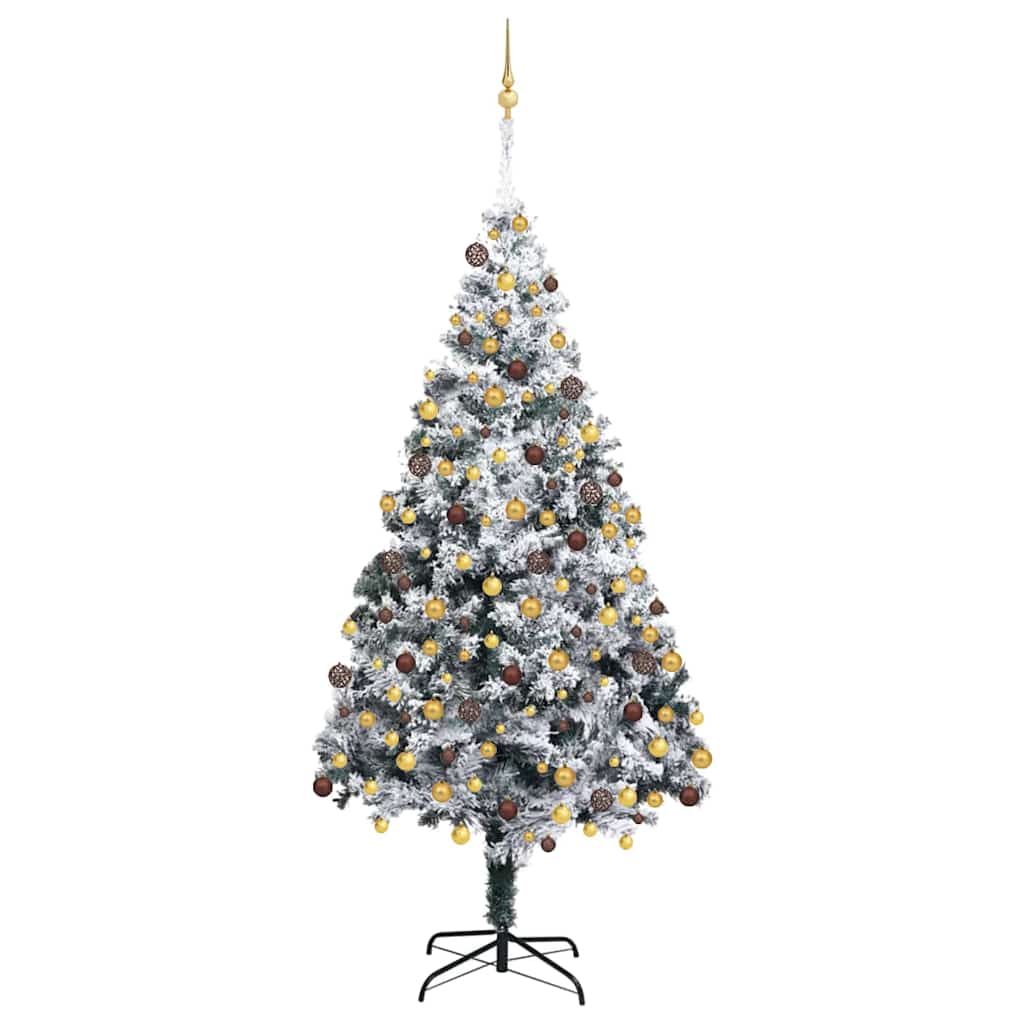 Dirbtinė Kalėdų eglutė Balta 180 cm PVC ir Plienas ir Plastikas