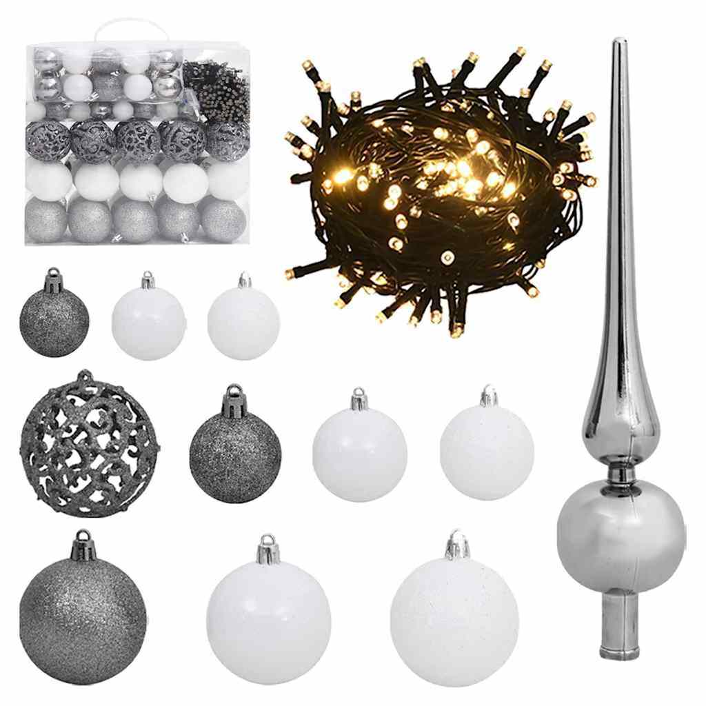 Dirbtinė Kalėdų eglutė Balta 180 cm PVC ir Plienas ir Plastikas