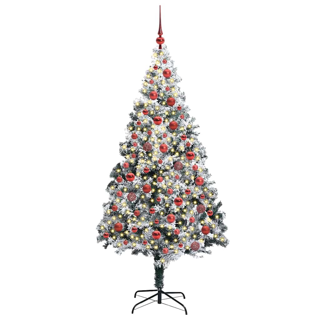 Dirbtinė Kalėdų eglutė Balta 180 cm PVC ir Plienas ir Plastikas