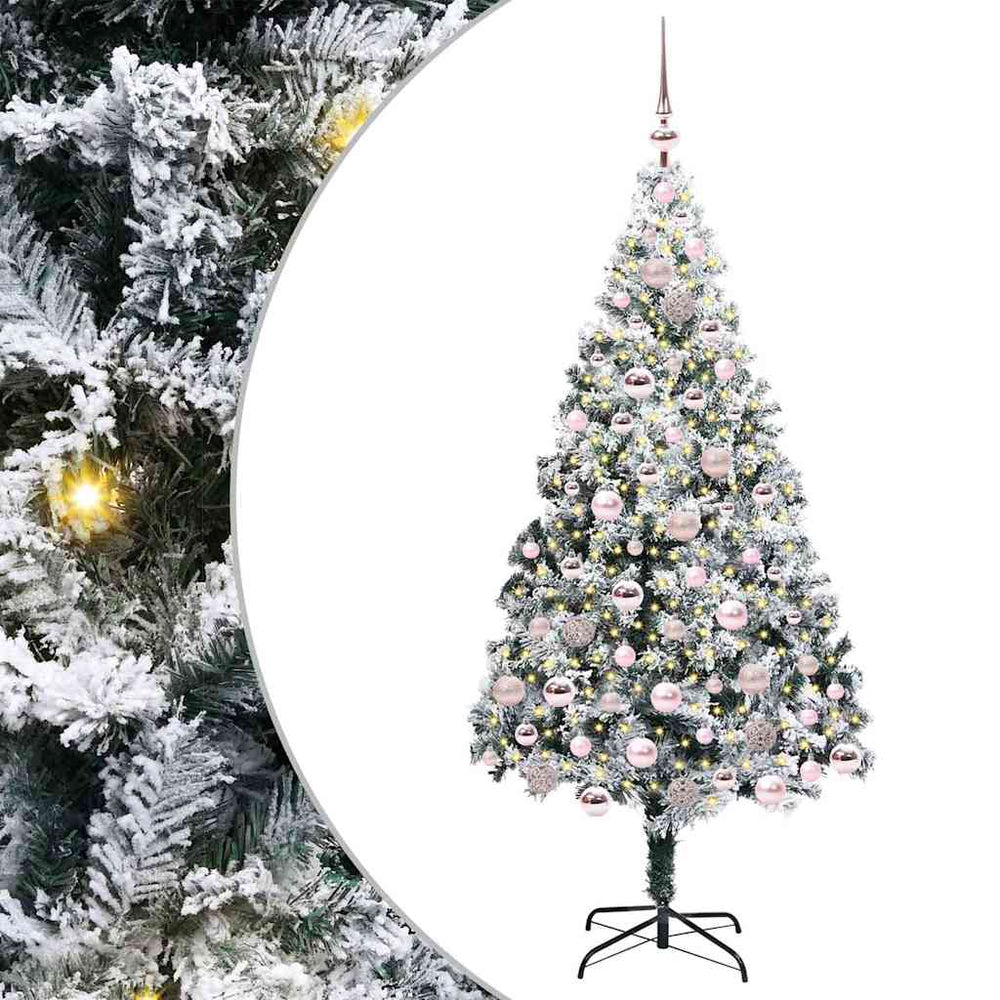 Dirbtinė Kalėdų eglutė Balta 180 cm PVC ir Plienas ir Plastikas