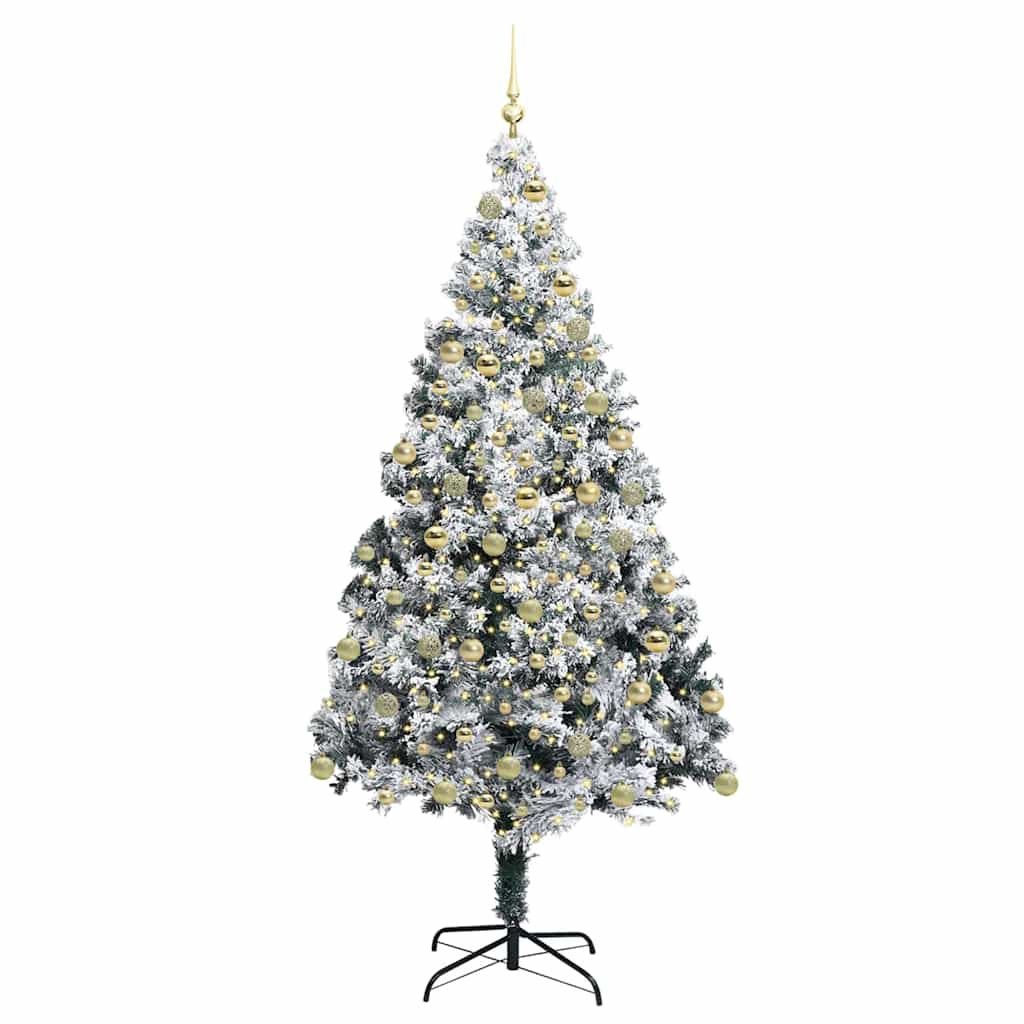 Dirbtinė Kalėdų eglutė Balta 180 cm PVC ir Plienas ir Plastikas