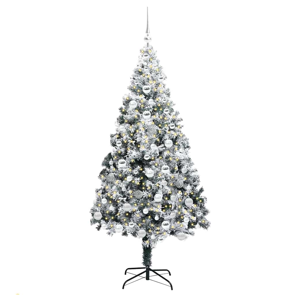 Dirbtinė Kalėdų eglutė Balta 180 cm PVC ir Plienas ir Plastikas