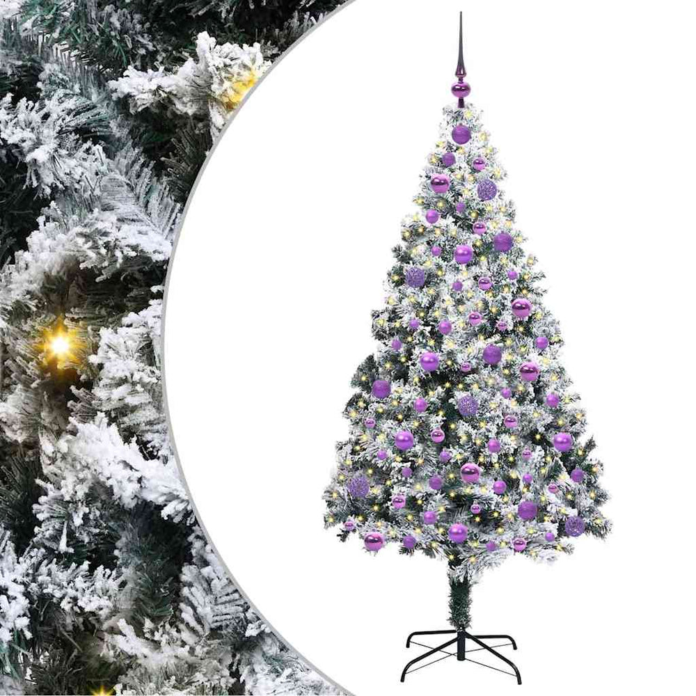 Dirbtinė Kalėdų eglutė Balta 180 cm PVC ir Plienas ir Plastikas