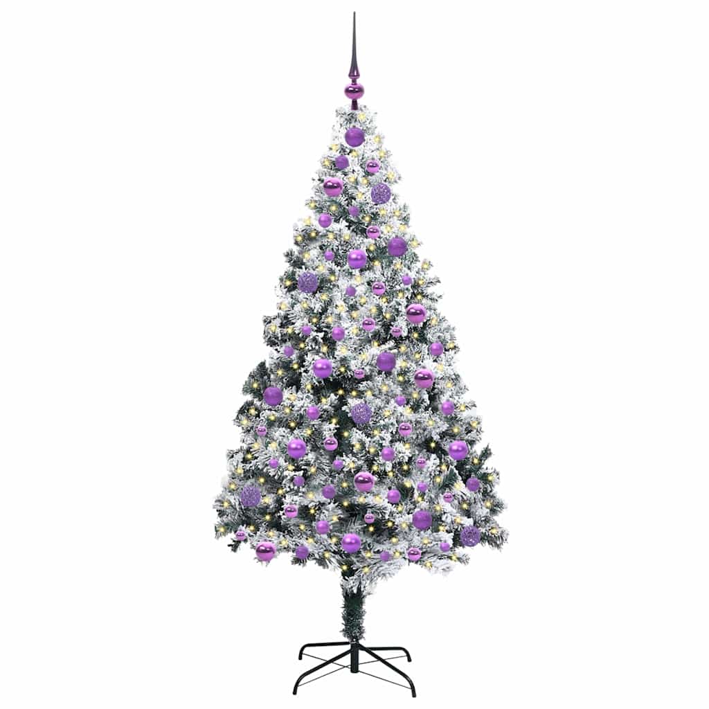 Dirbtinė Kalėdų eglutė Balta 180 cm PVC ir Plienas ir Plastikas