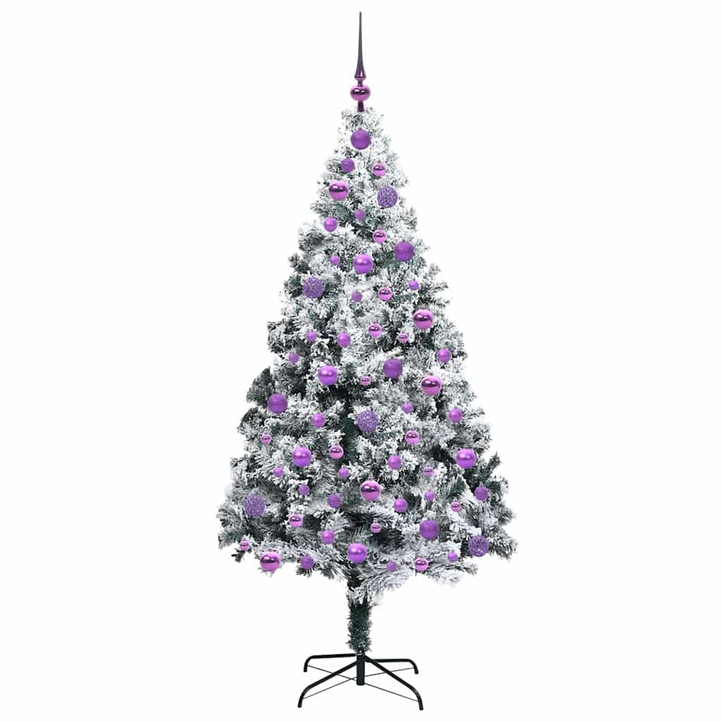 Dirbtinė Kalėdų eglutė Balta 180 cm PVC ir Plienas ir Plastikas