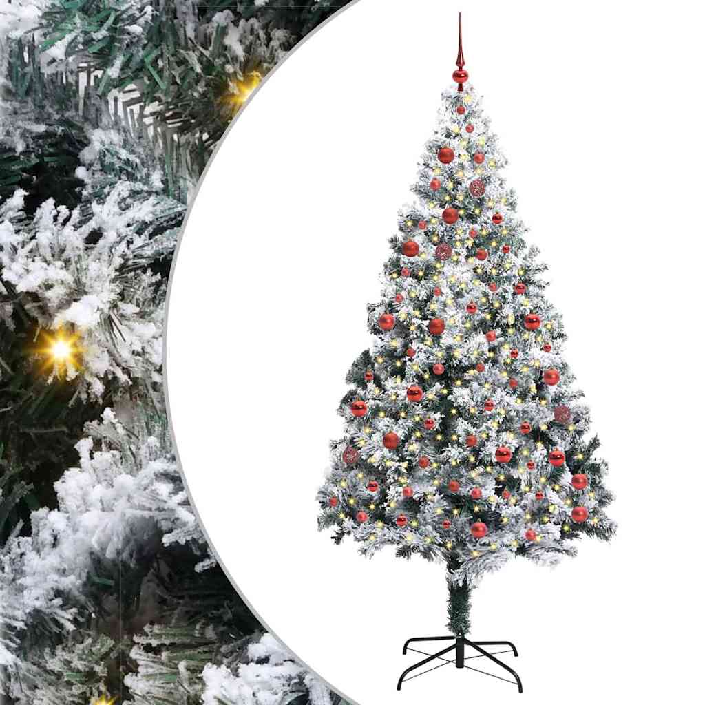 Dirbtinė Kalėdų eglutė Balta 210 cm PVC ir Plienas ir Plastikas