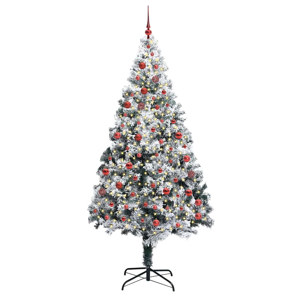 Dirbtinė Kalėdų eglutė Balta 210 cm PVC ir Plienas ir Plastikas