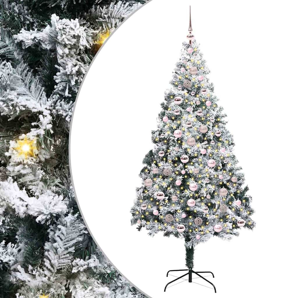 Dirbtinė Kalėdų eglutė Balta 210 cm PVC ir Plienas ir Plastikas