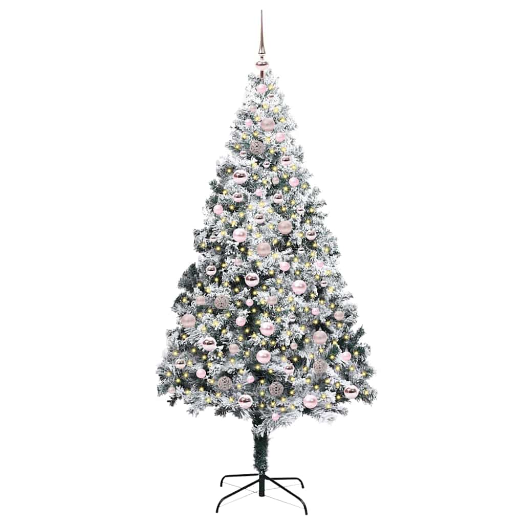 Dirbtinė Kalėdų eglutė Balta 210 cm PVC ir Plienas ir Plastikas