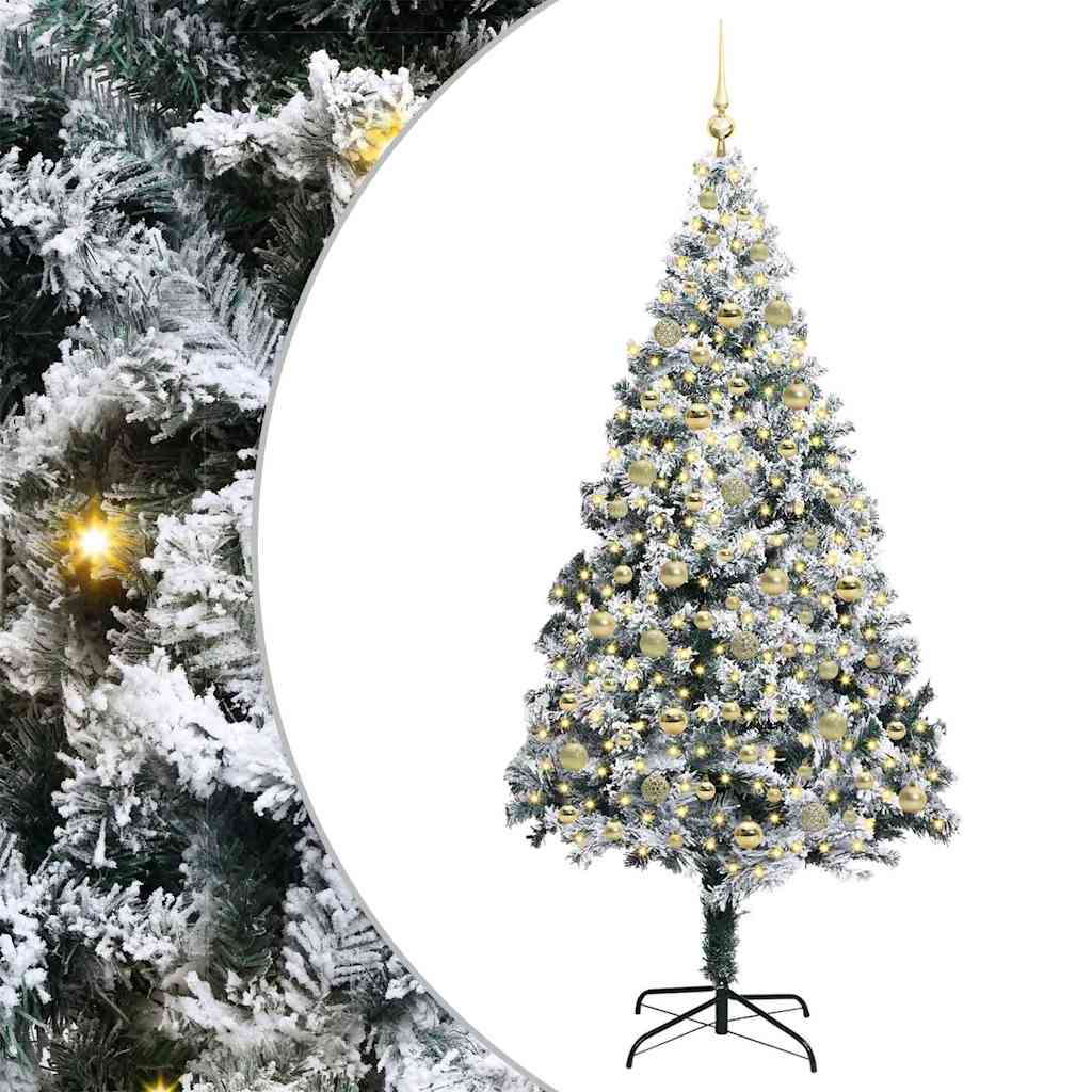 Dirbtinė Kalėdų eglutė Balta 210 cm PVC ir Plienas ir Plastikas