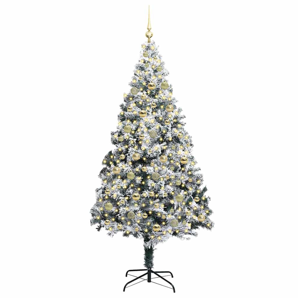 Dirbtinė Kalėdų eglutė Balta 210 cm PVC ir Plienas ir Plastikas