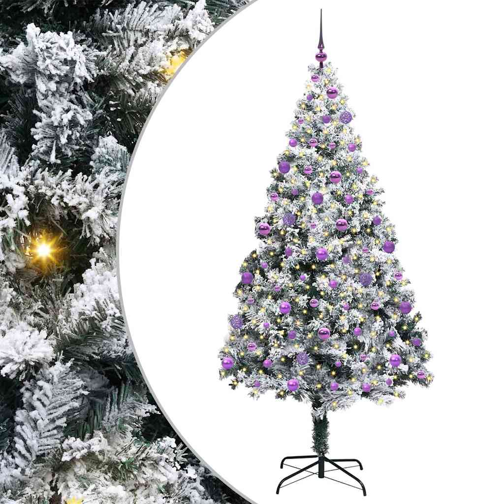 Dirbtinė Kalėdų eglutė Balta 210 cm PVC ir Plienas ir Plastikas