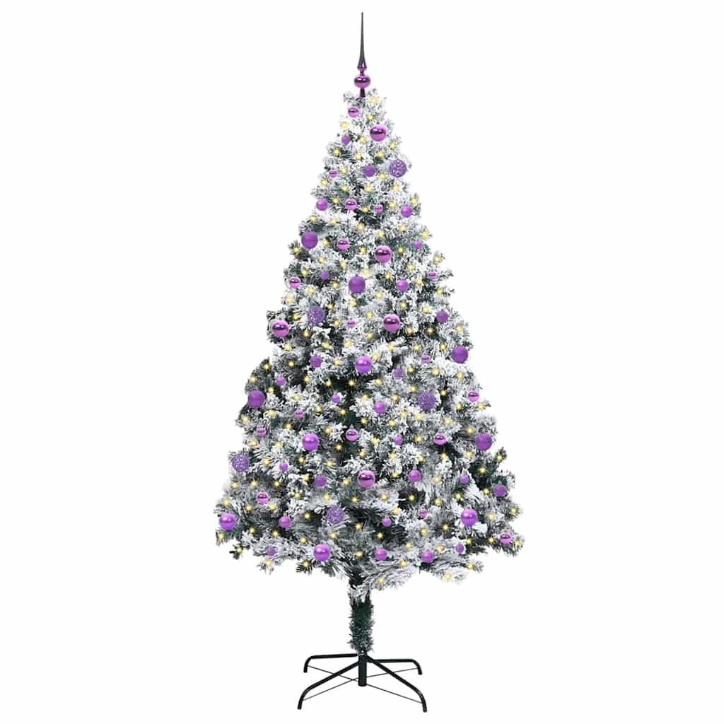 Dirbtinė Kalėdų eglutė Balta 210 cm PVC ir Plienas ir Plastikas