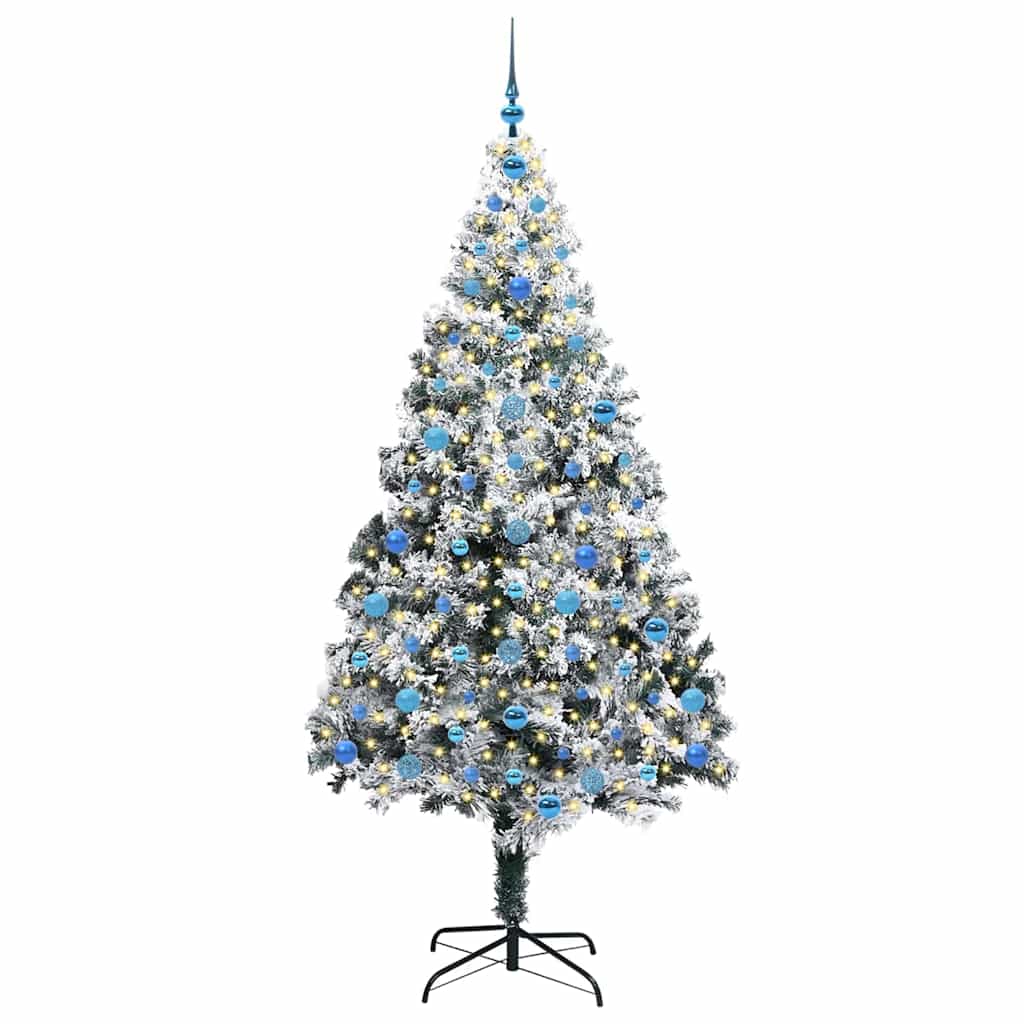 Dirbtinė Kalėdų eglutė Balta 210 cm PVC ir Plienas ir Plastikas