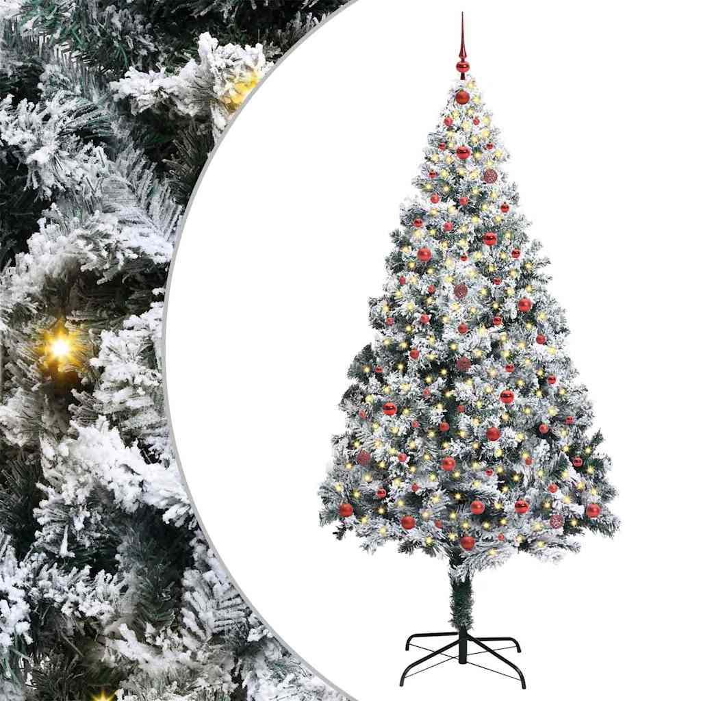 Mākslīgā Ziemassvētku egle balta 240 cm PVC, tērauds un plastmasa