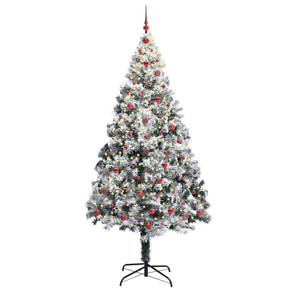Mākslīgā Ziemassvētku egle balta 240 cm PVC, tērauds un plastmasa