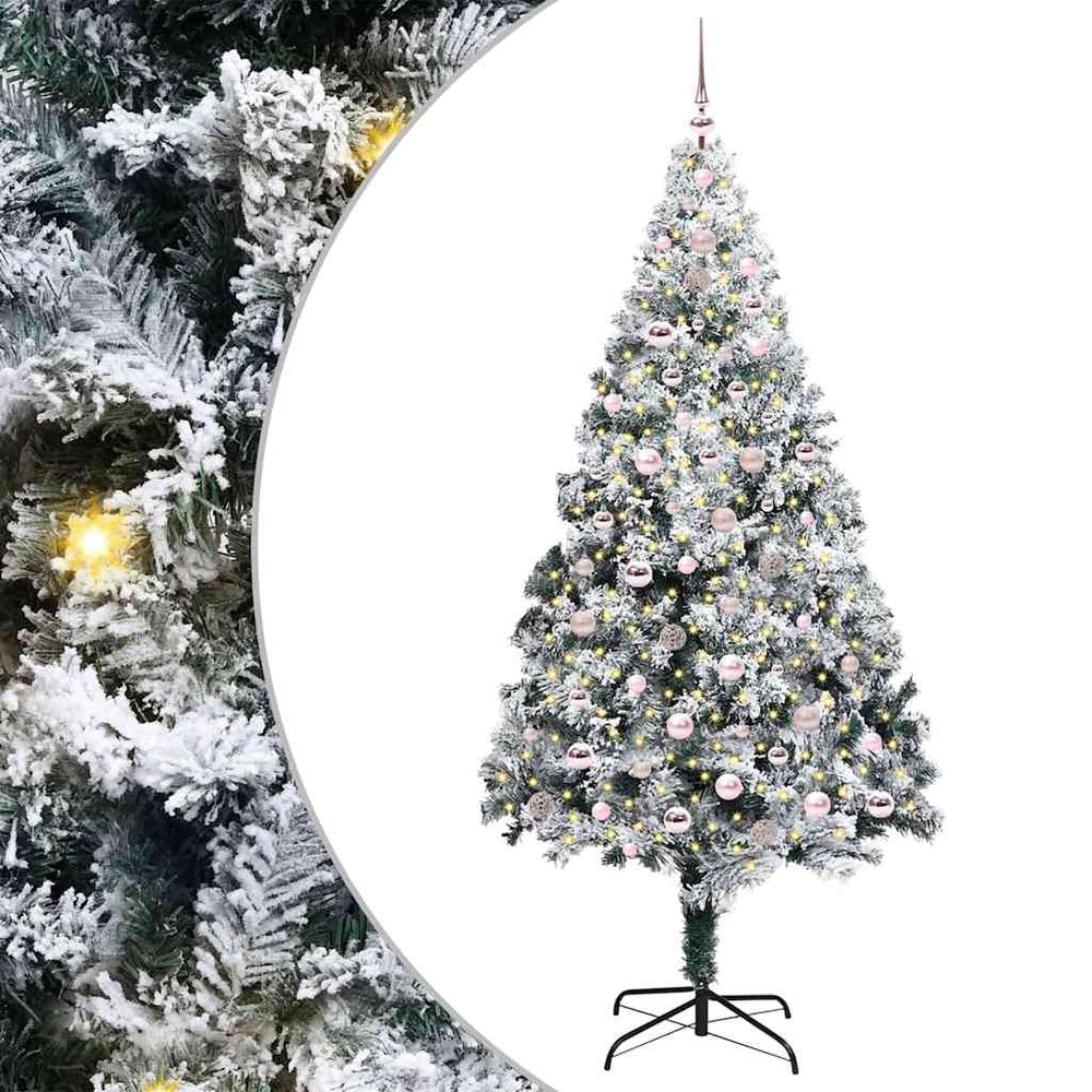 Dirbtinė Kalėdų eglutė Balta 240 cm PVC ir Plienas ir Plastikas