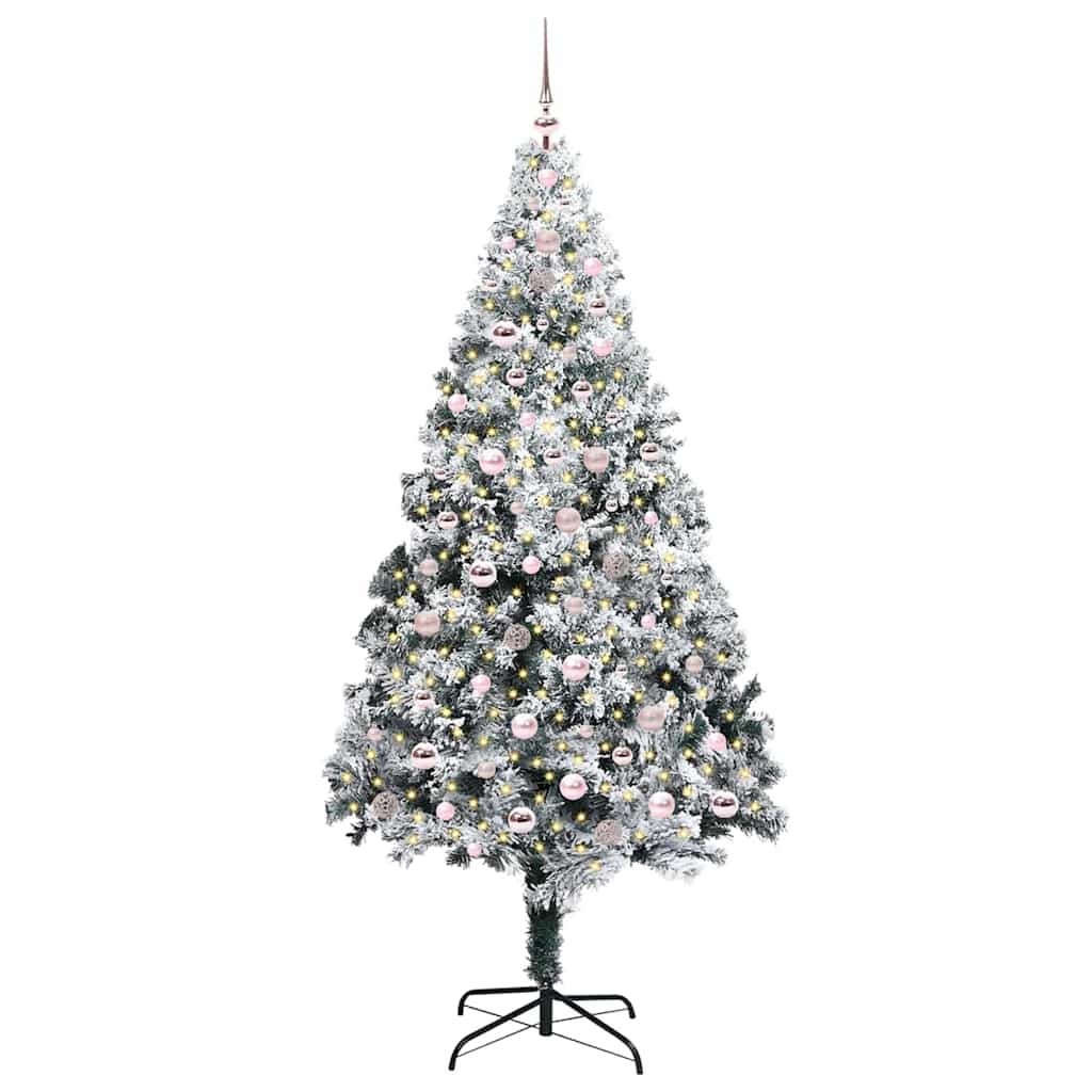 Dirbtinė Kalėdų eglutė Balta 240 cm PVC ir Plienas ir Plastikas