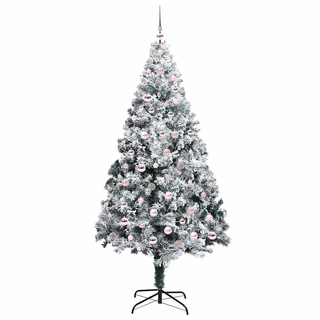 Dirbtinė Kalėdų eglutė Balta 240 cm PVC ir Plienas ir Plastikas