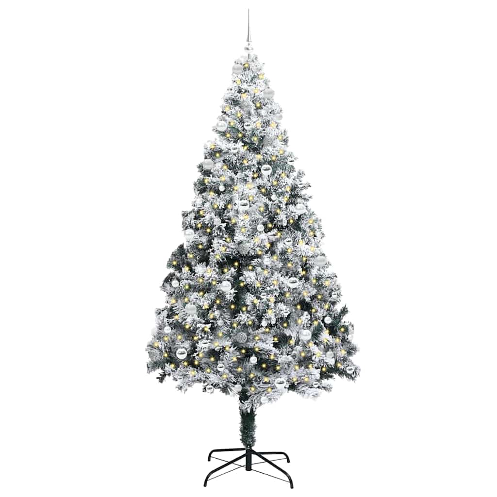 Dirbtinė Kalėdų eglutė Balta 240 cm PVC ir Plienas ir Plastikas
