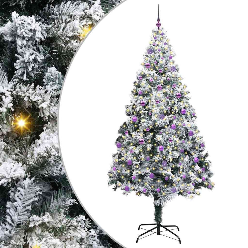Dirbtinė Kalėdų eglutė Balta 240 cm PVC ir Plienas ir Plastikas