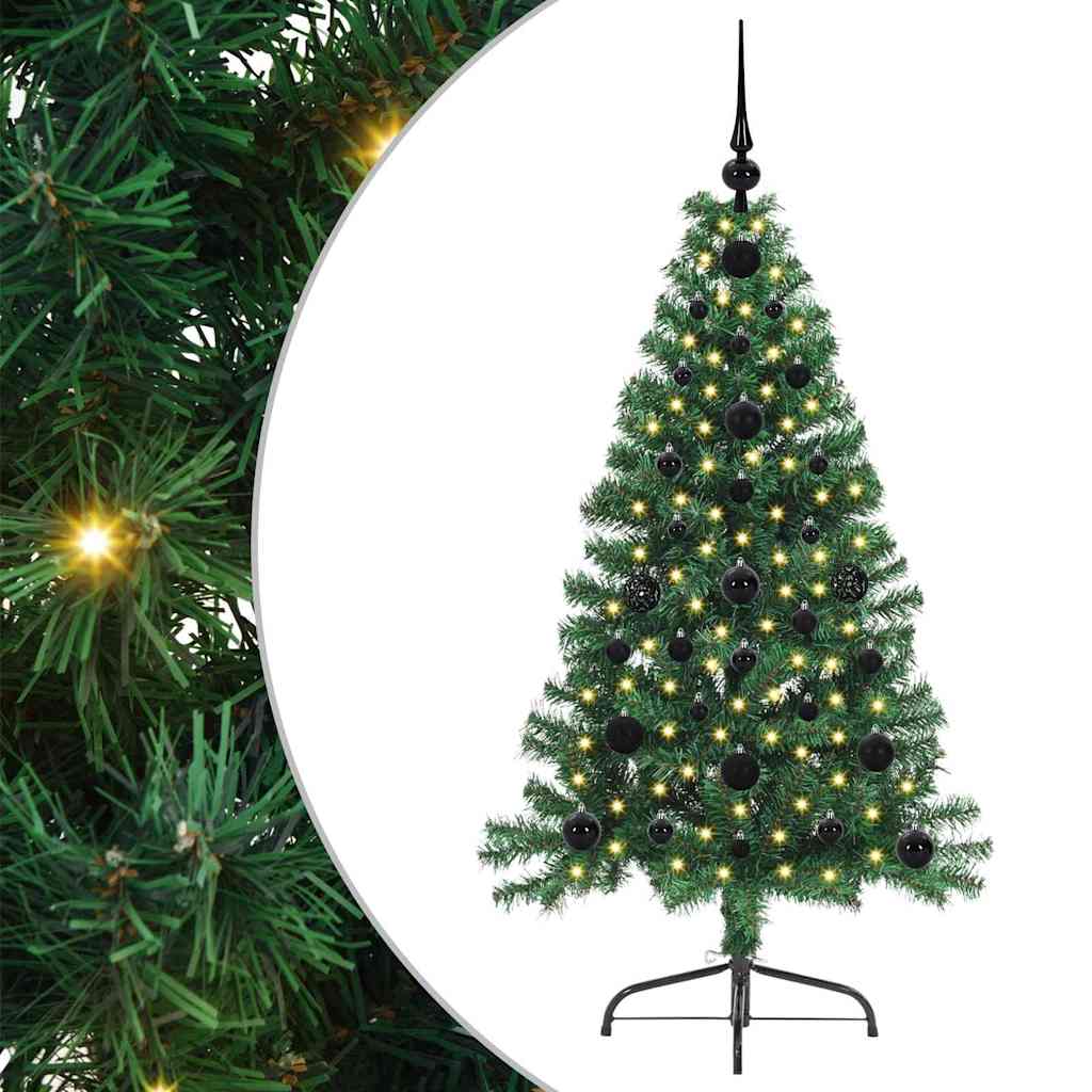 Dirbtinė prieššventinė eglutė EVERGREEN AK, su šviesomis Žalia 120 cm.