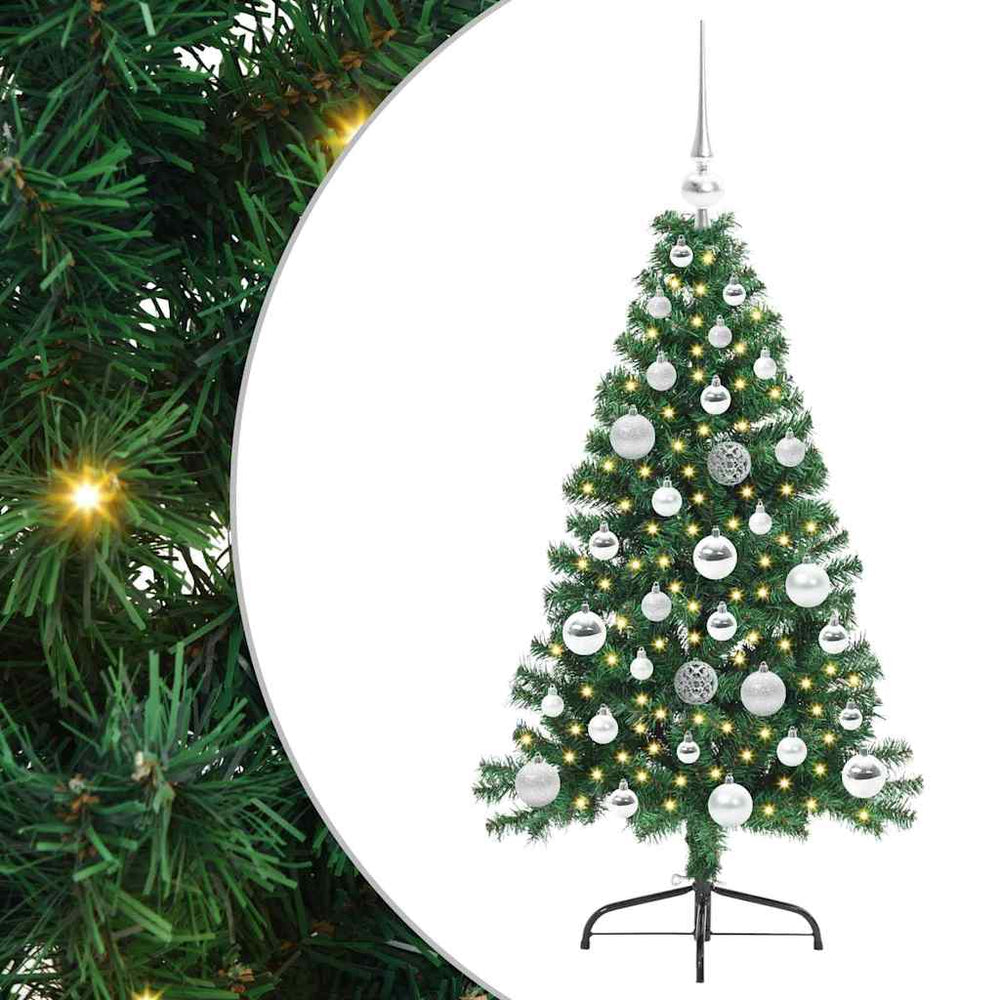Artificial Pre-Lit Christmas Tree Green 120 cm PVC