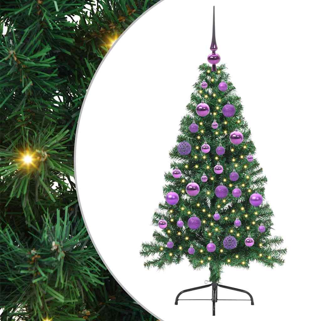 Dirbtinė prieššventinė eglutė EVERGREEN AK, su šviesomis Žalia 120 cm.