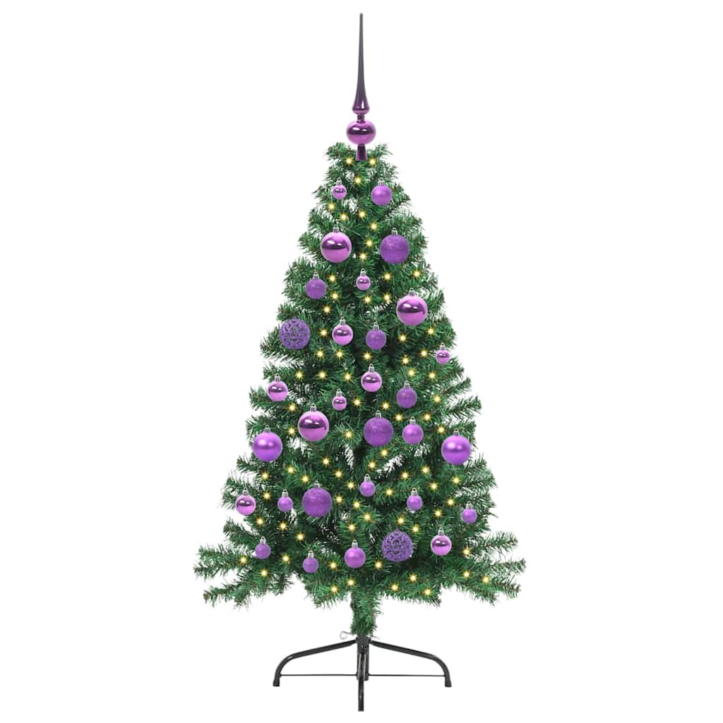 Dirbtinė prieššventinė eglutė EVERGREEN AK, su šviesomis Žalia 120 cm.