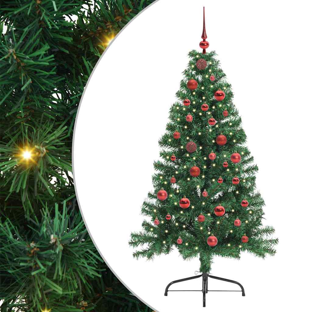 Dirbtinė prieššventinė eglutė EVERGREEN AK, su šviesomis Žalia 150 cm.