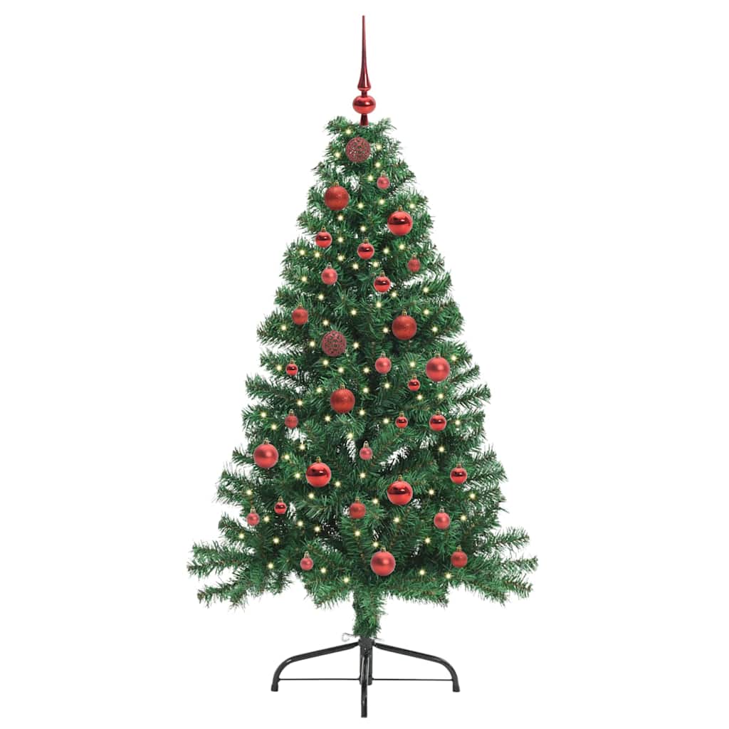 Dirbtinė prieššventinė eglutė EVERGREEN AK, su šviesomis Žalia 150 cm.