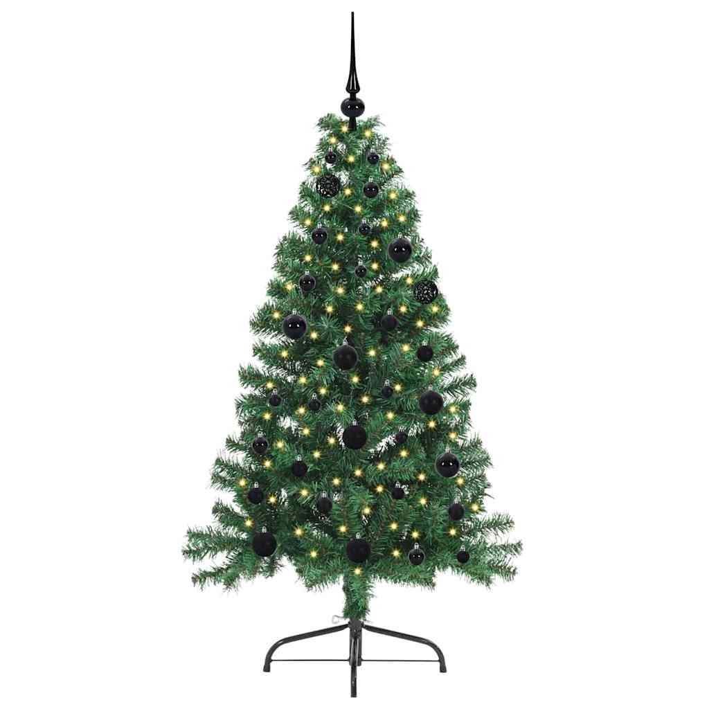 Dirbtinė prieššventinė eglutė EVERGREEN AK, su šviesomis Žalia 150 cm.