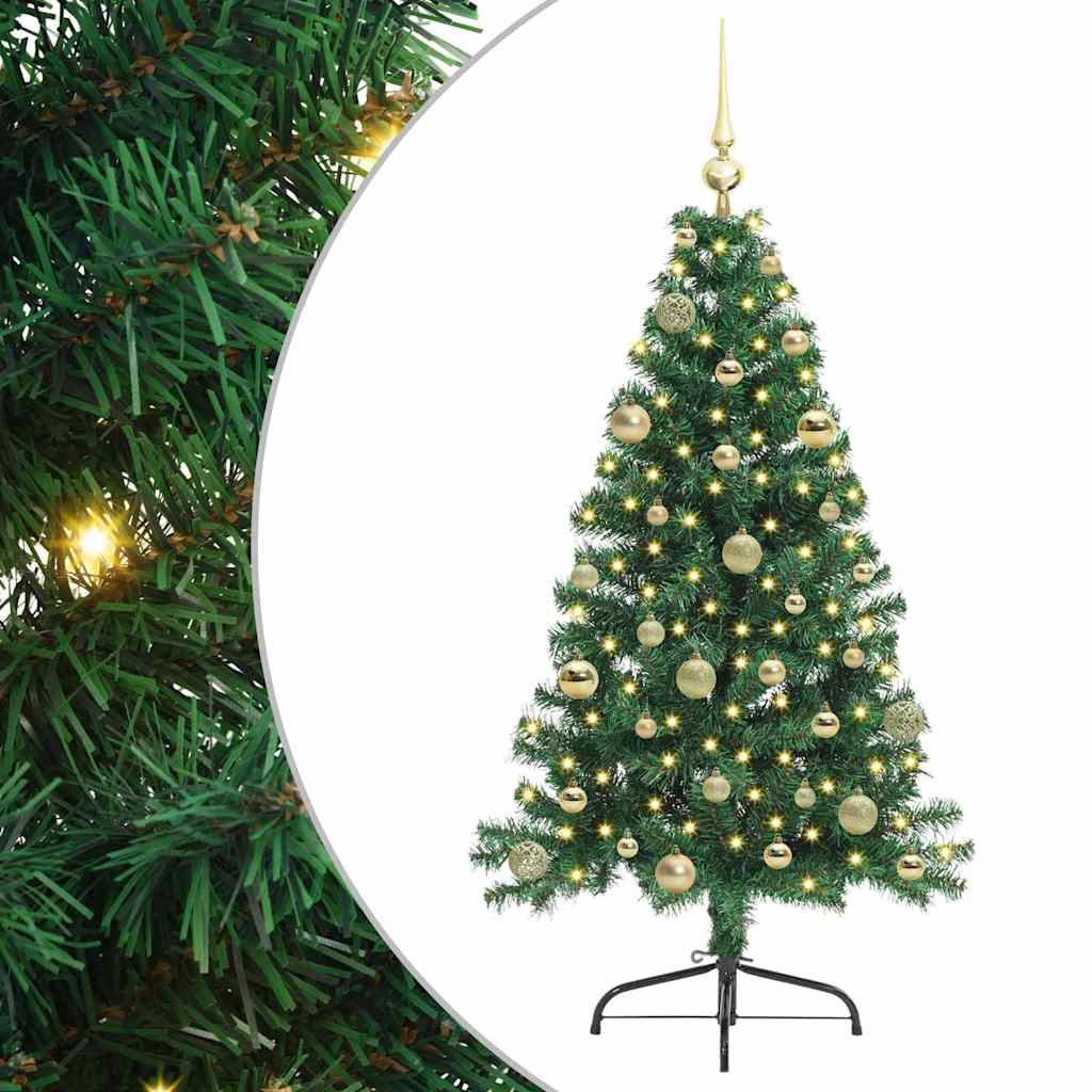 Dirbtinė prieššventinė eglutė EVERGREEN AK, su šviesomis Žalia 150 cm.