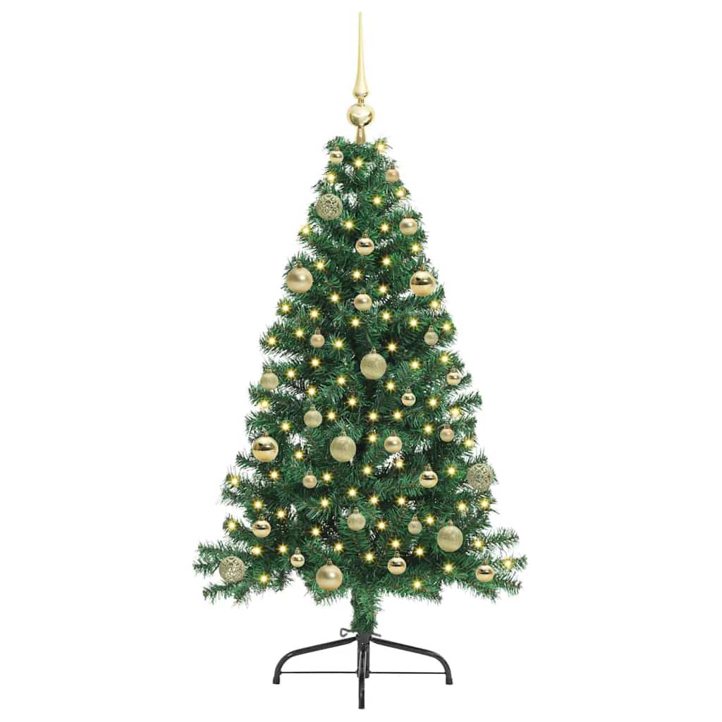 Dirbtinė prieššventinė eglutė EVERGREEN AK, su šviesomis Žalia 150 cm.