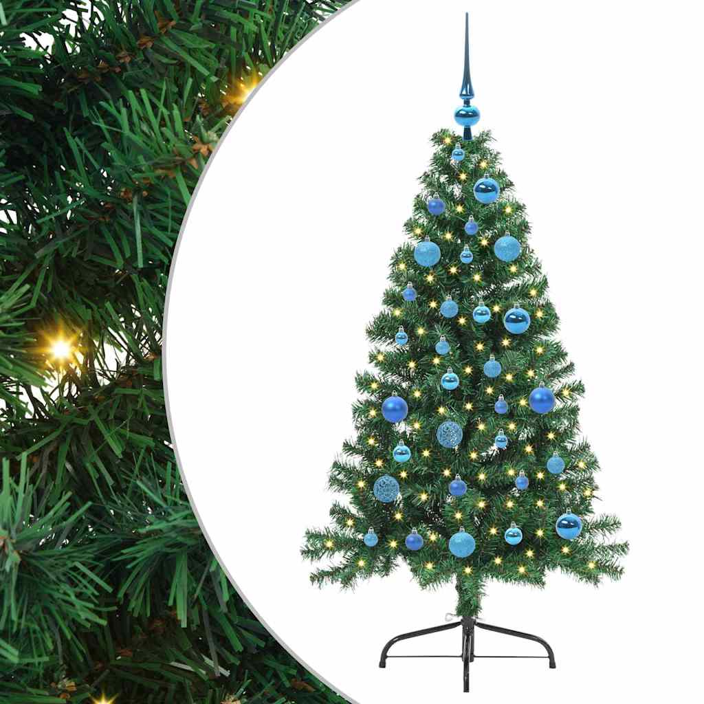 Dirbtinė prieššventinė eglutė EVERGREEN AK, su šviesomis Žalia 150 cm.
