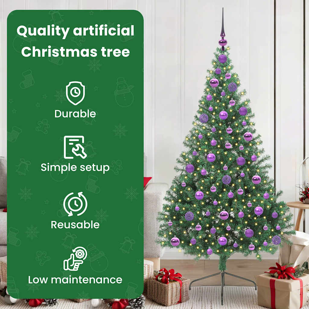 Artificial Pre-Lit Christmas Tree MOON CROWN, Green 180 cm.